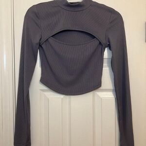 Gray Long Sleeve Women's Top